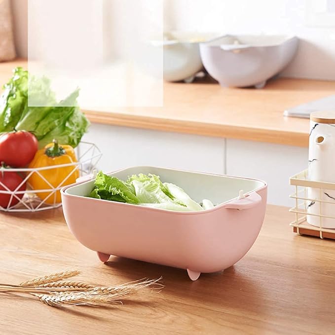 Vegetable And Fruit Washing And Draining Basket